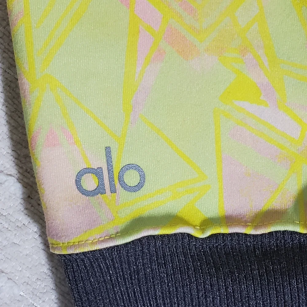 Alo Yoga Alo Goddess‎ Indio Zest High Waist Leggings Yellow & Gray. Size M